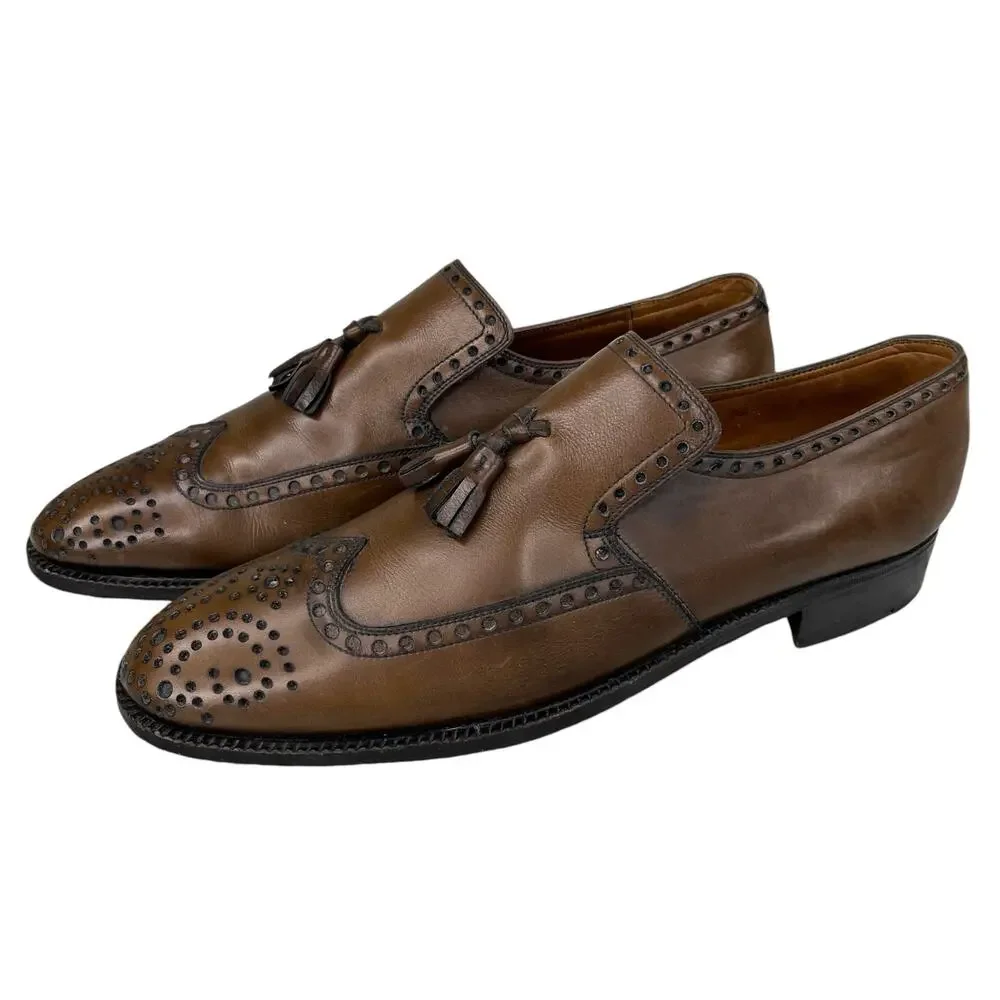 Ambassador Mens Dress Shoes Hollaus Collection Brown 8 C Tassel Slip On